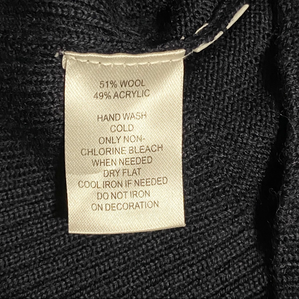 ANN TAYLOR LOFT Rhinestone Navy Blue Sweater - Picture 6 of 6